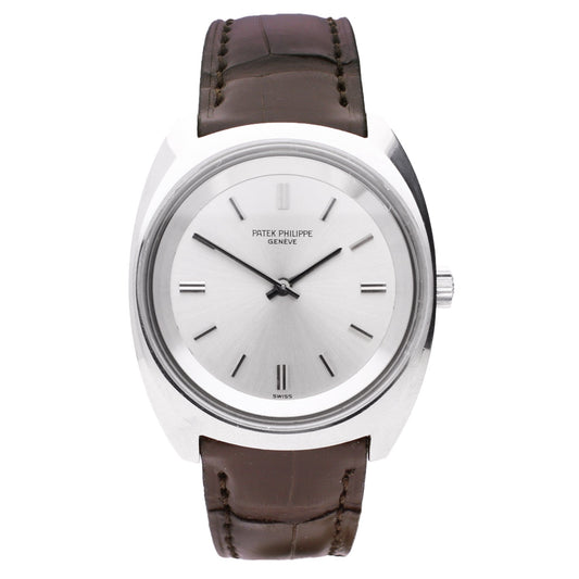 Stainless steel Patek Philippe ref. 3579/1 'Tonneau' cased wristwatch.