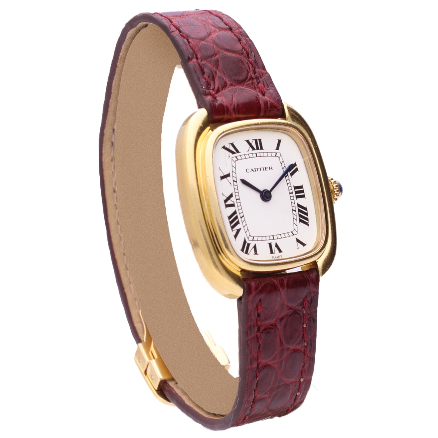 18ct yellow gold Cartier 'Gondole' wristwatch. Made 1970