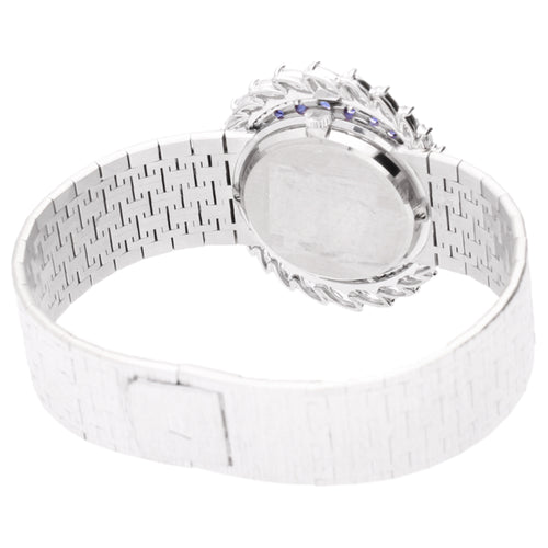 18ct white gold Piaget ref. 9178 diamond and sapphire set bracelet watch. Made 1970