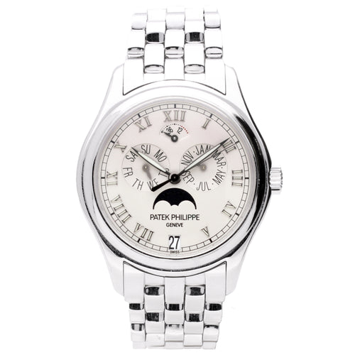 18ct white gold Patek Philippe ref. 5036/1G Annual Calendar wristwatch with ceramic dial. Made 2002