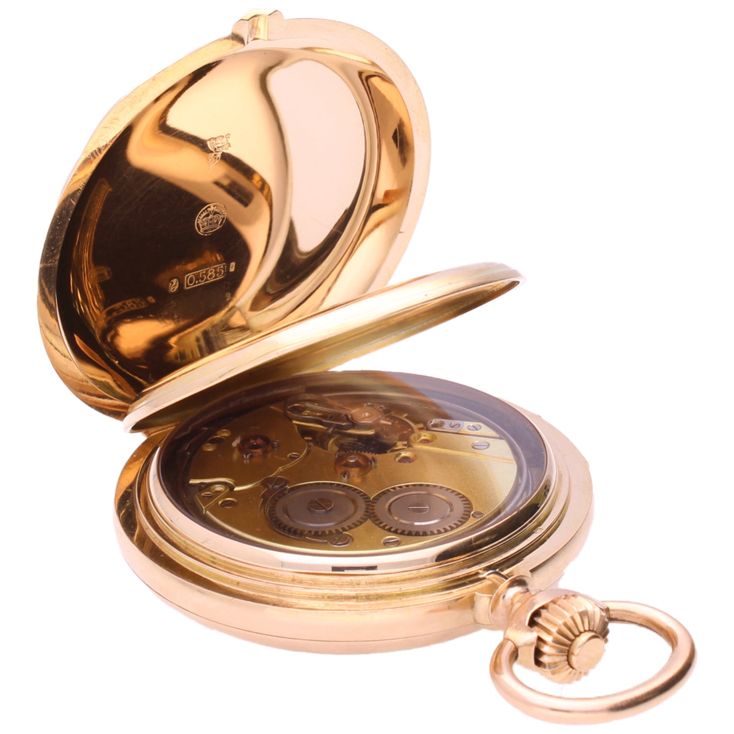 18ct rose gold Swiss minute repeating hunter cased pocketwatch. Made 1890