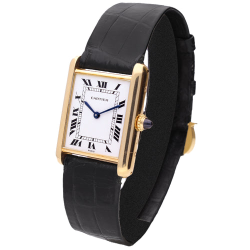 18ct yellow gold Cartier ref. 78086 Tank LC wristwatch. Made 1974