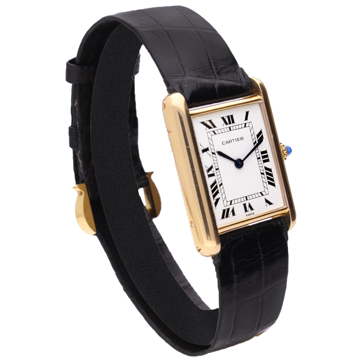 18ct yellow gold Cartier ref. 78086 Tank LC wristwatch. Made 1974