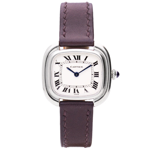 18ct white gold Cartier ref. 78085 'Gondole' square wristwatch. Made 1970