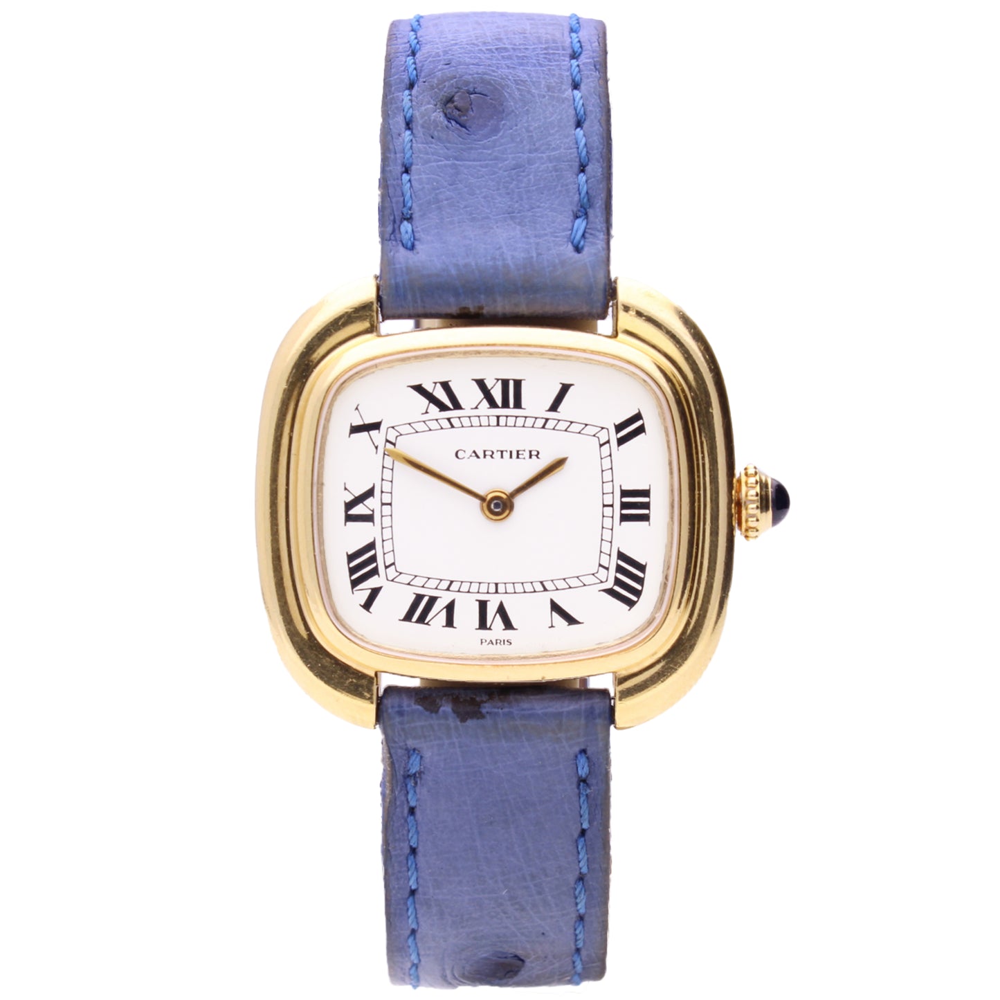 18ct yellow gold Cartier ref. 78085 'Gondole' square wristwatch. Made 1970