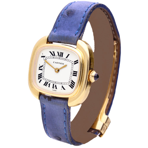 18ct yellow gold Cartier ref. 78085 'Gondole' square wristwatch. Made 1970