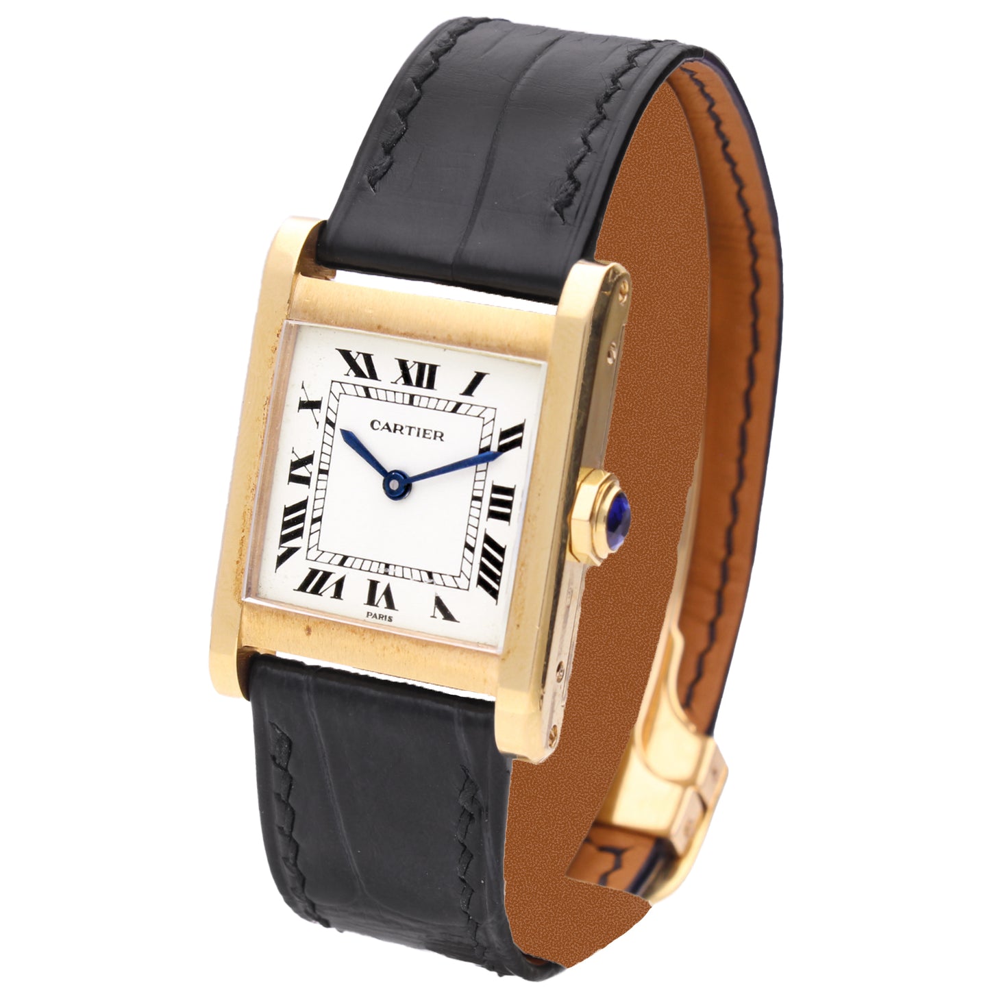 18ct yellow gold Cartier ref. 78092 Tank Normale wristwatch. Made 1970