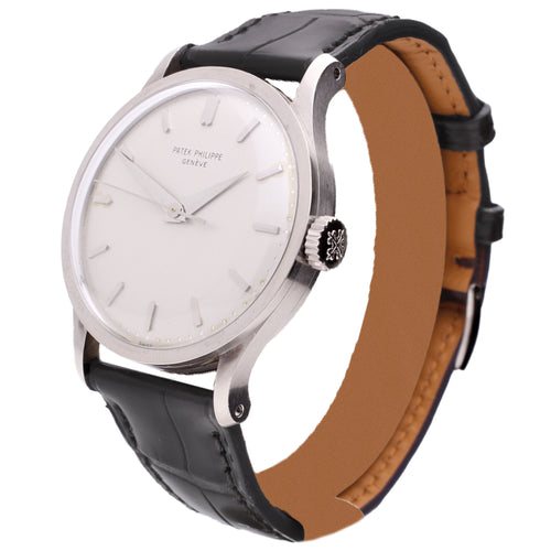 18ct white gold Patek Philippe ref. 570 'Calatravone' wristwatch. Made 1968