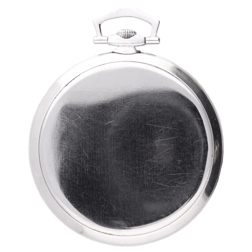 Platinum Patek Philippe open face pocket watch with Breguet numerals.