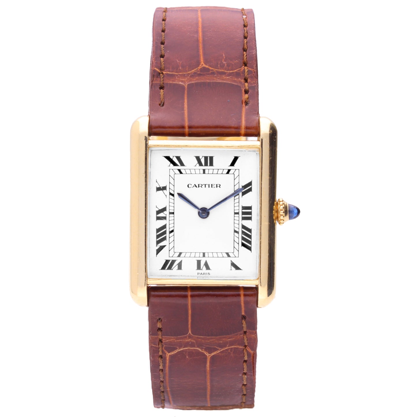 18ct yellow gold Cartier ref. 78086 Tank LC wristwatch. Made 1970