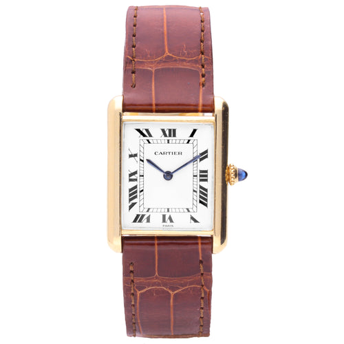 18ct yellow gold Cartier ref. 78086 Tank LC wristwatch. Made 1970