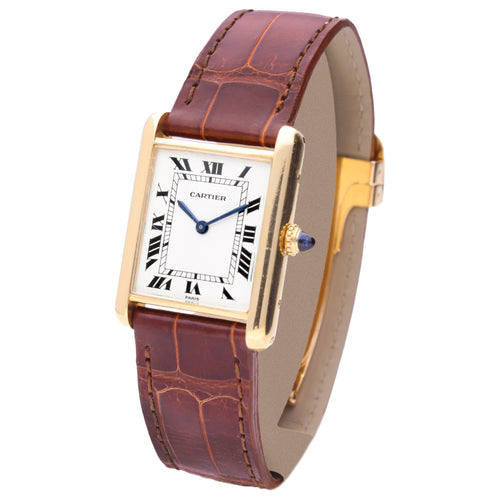 18ct yellow gold Cartier ref. 78086 Tank LC wristwatch. Made 1970