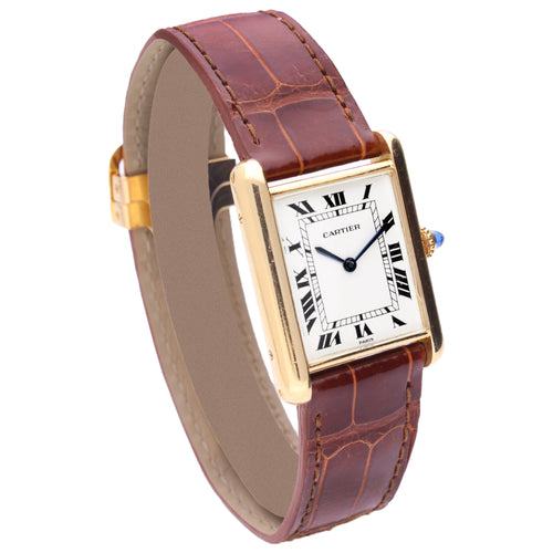 18ct yellow gold Cartier ref. 78086 Tank LC wristwatch. Made 1970