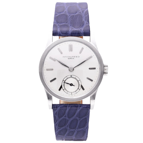 Stainless steel Patek Philippe ref. 96 Calatrava wristwatch. Made 1926