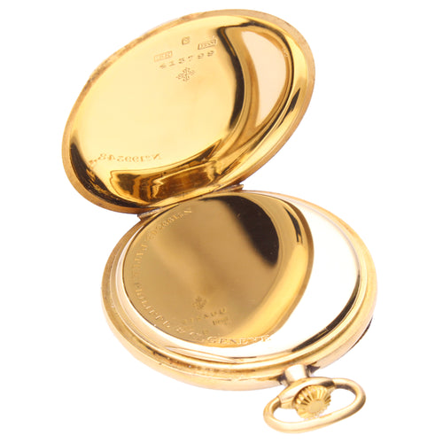 18ct yellow gold Patek Philippe open face pocket watch.