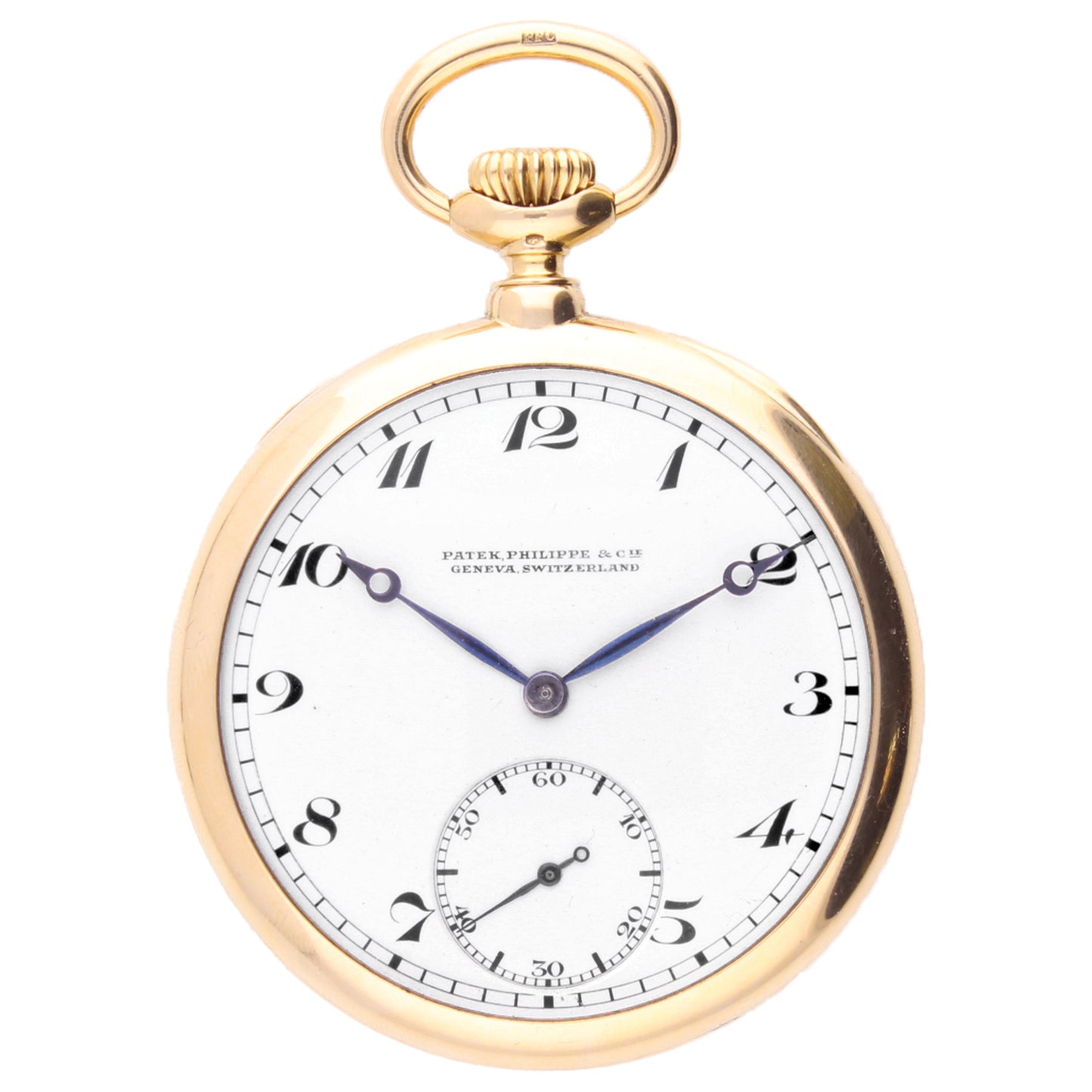 18ct yellow gold Patek Philippe open face pocketwatch.
