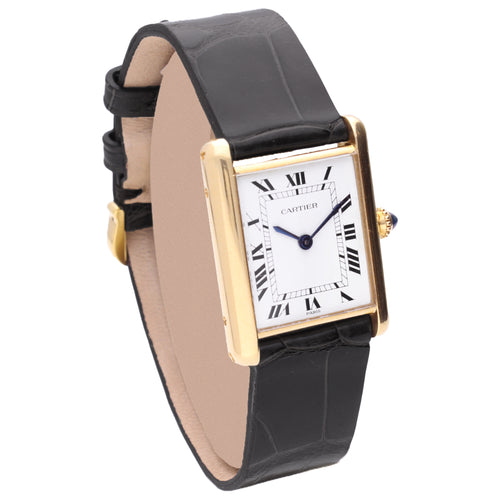 18ct yellow gold Cartier Tank LC wristwatch. Made 1970