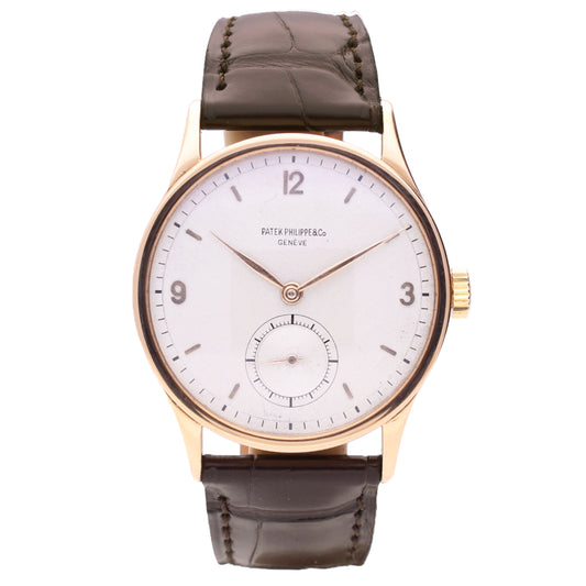 18ct rose gold Patek Philippe ref. 570 Calatravone wristwatch. Made 1946