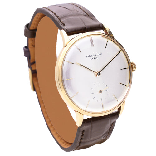 18ct yellow gold Patek Philippe ref. 3410 Calatrava automatic wristwatch. Made 1961