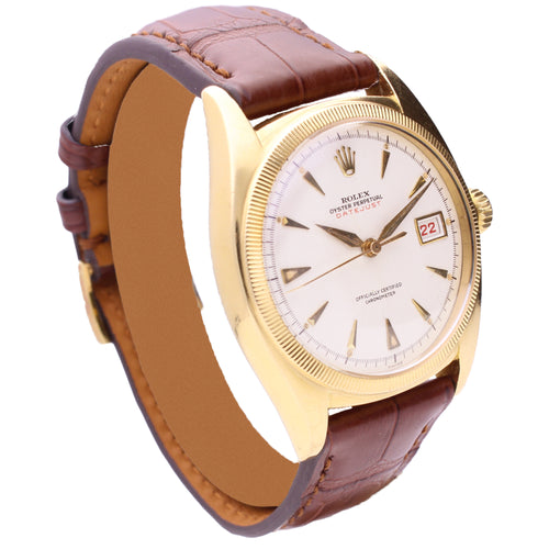 18ct yellow gold Rolex ref. 6105 Datejust Oyster Perpetual wristwatch with date. Made 1952