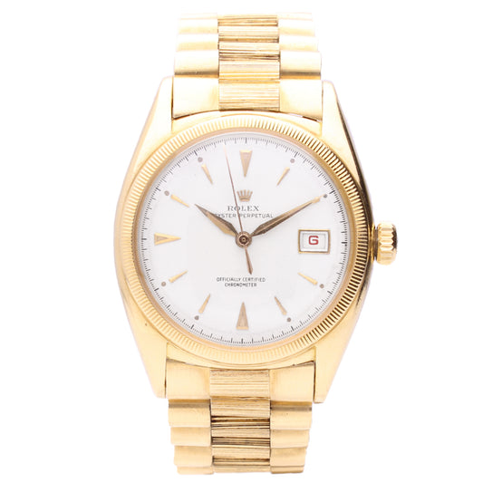 18ct yellow gold Rolex Datejust Oyster Perpetual wristwatch with date. Made 1952