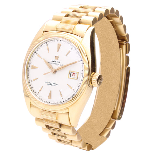 18ct yellow gold Rolex Datejust Oyster Perpetual wristwatch with date. Made 1952
