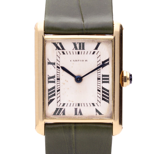 18ct yellow gold Cartier Tank LC wristwatch. Made 1960