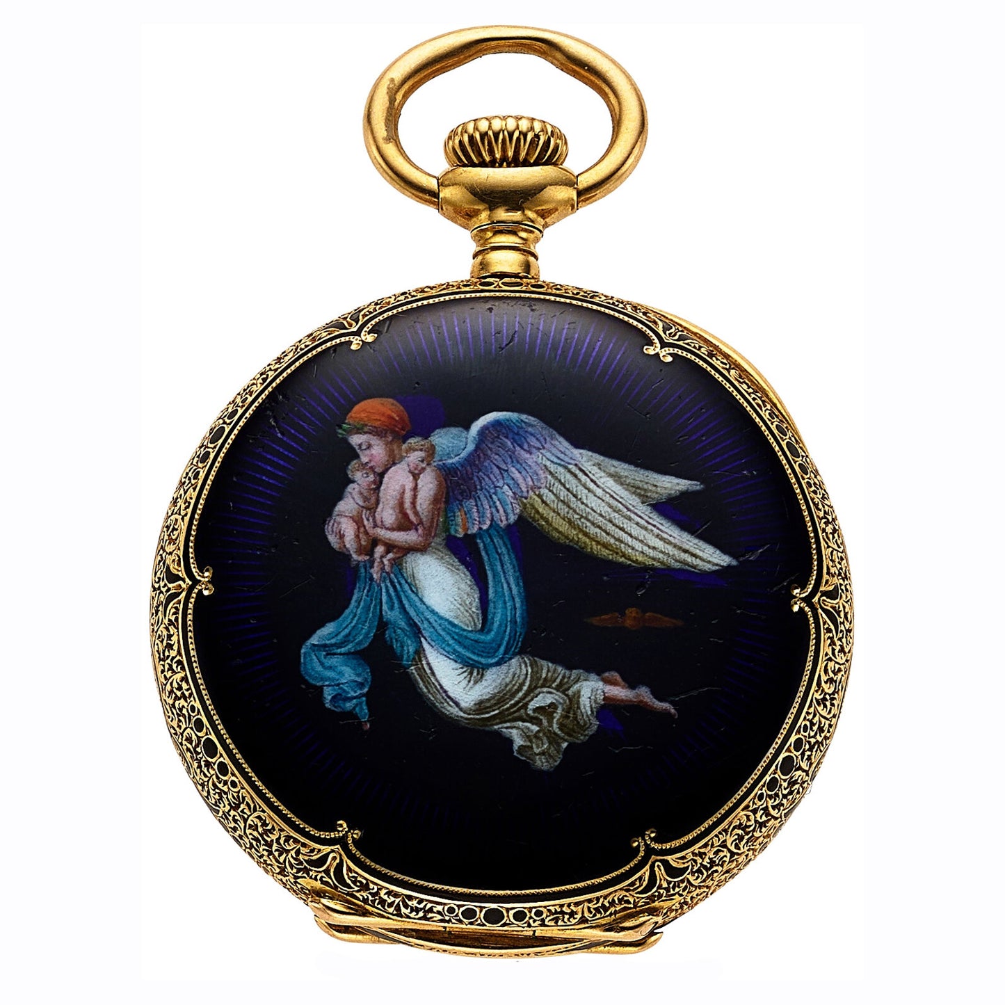 18ct yellow gold Patek Philippe enamel set fob watch. Made 1897