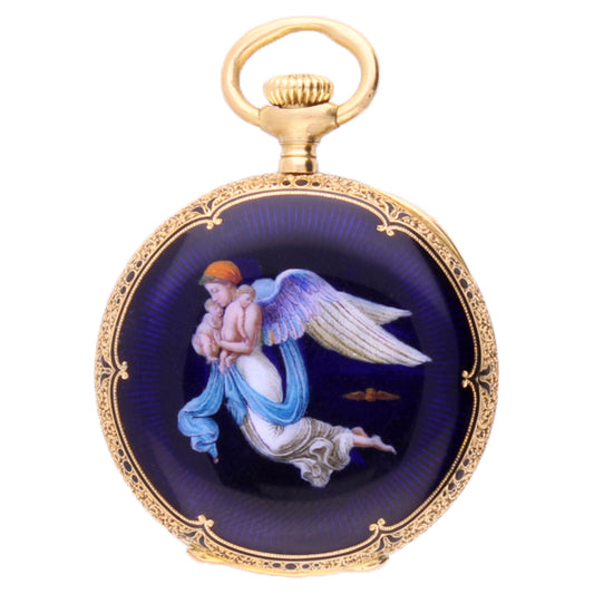 18ct yellow gold Patek Philippe enamel set fob watch. Made 1897