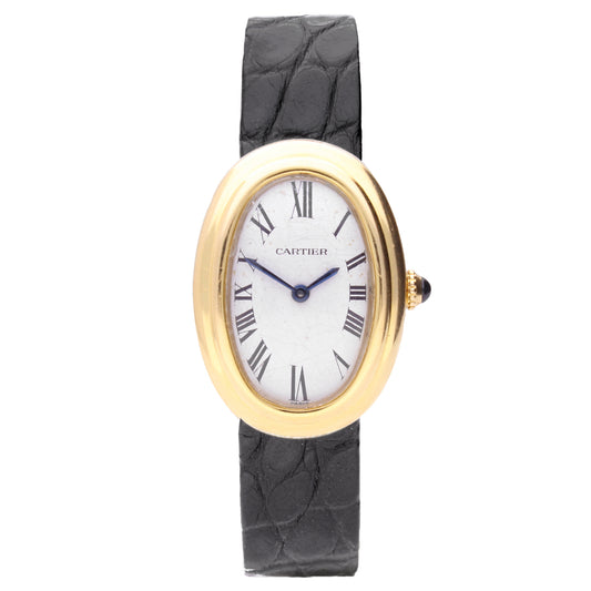 18ct yellow gold Cartier Baignoire wristwatch. Made 1980