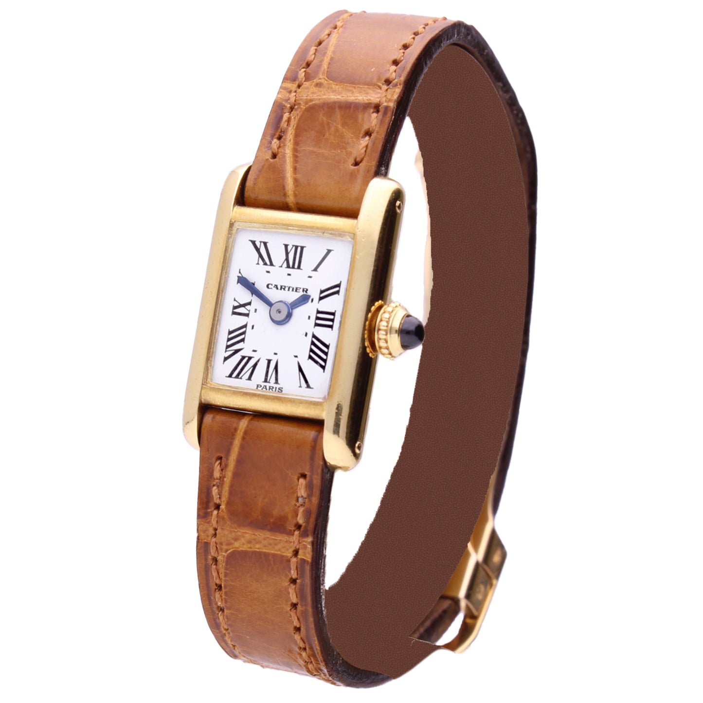 18ct yellow gold Cartier 'Mini' Tank LC wristwatch. Made 1970