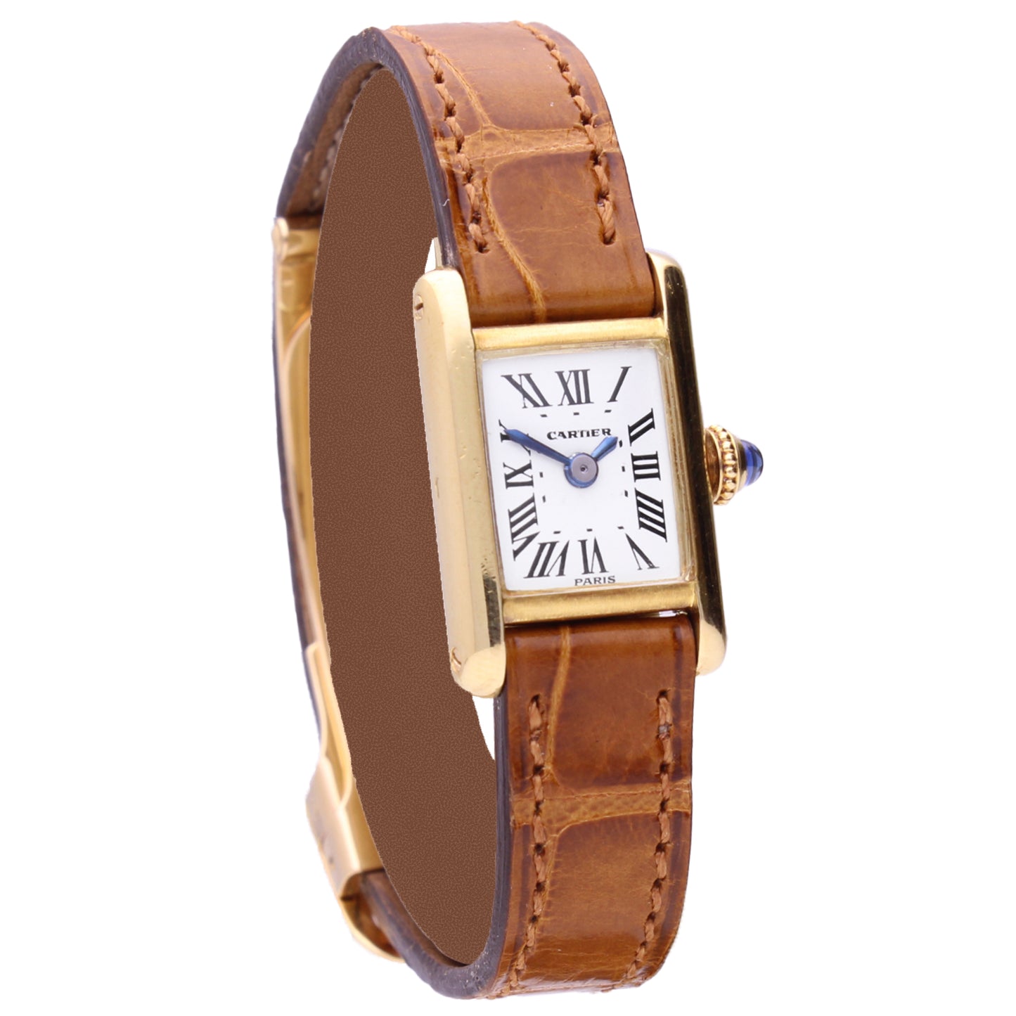 18ct yellow gold Cartier 'Mini' Tank LC wristwatch. Made 1970