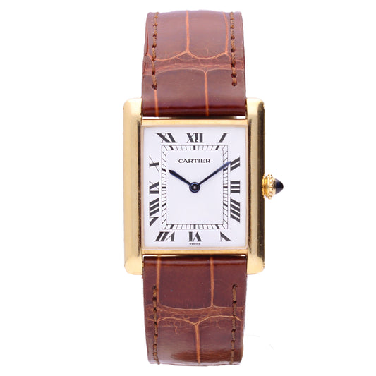 18ct yellow gold Cartier Tank LC wristwatch. Made 1980