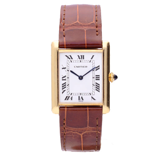 18ct yellow gold Cartier Tank LC wristwatch. Made 1980