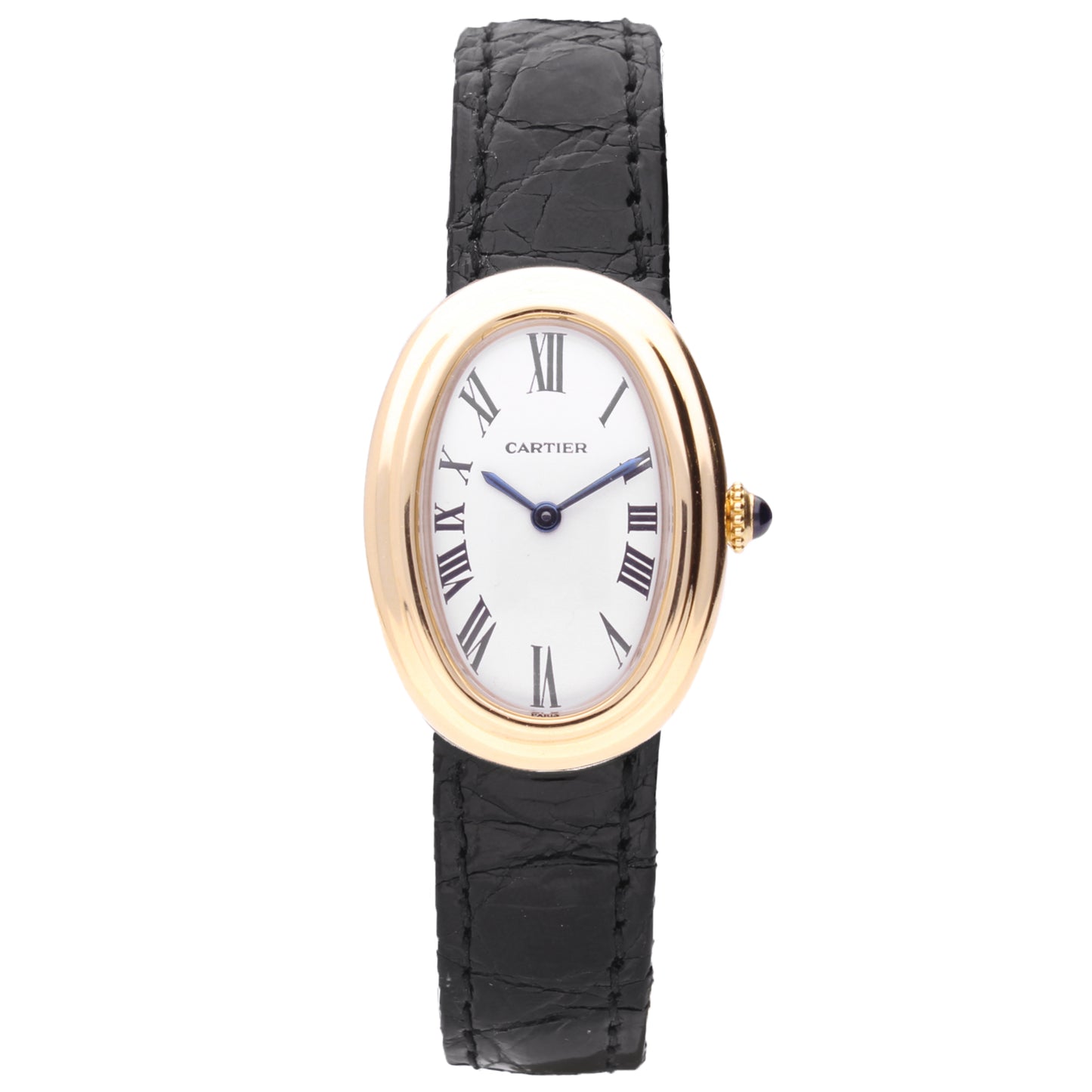 18ct yellow gold Cartier Baignoire wristwatch. Made 1970