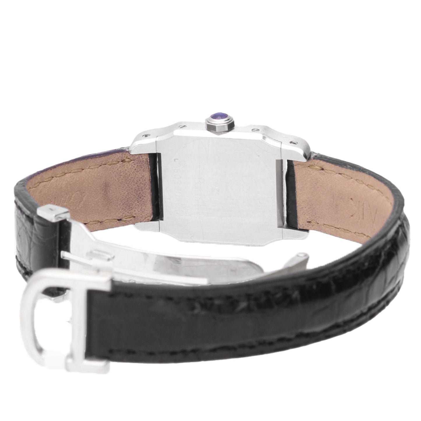 18ct white  gold Cartier Santos Dumont wristwatch. Made 1975