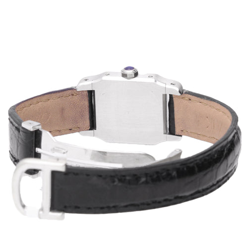 18ct white  gold Cartier Santos Dumont wristwatch. Made 1975