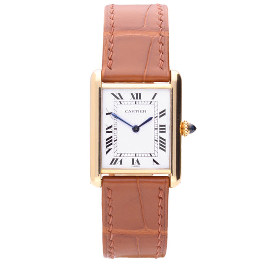 18ct yellow gold Cartier Tank LC wristwatch. Made 1970