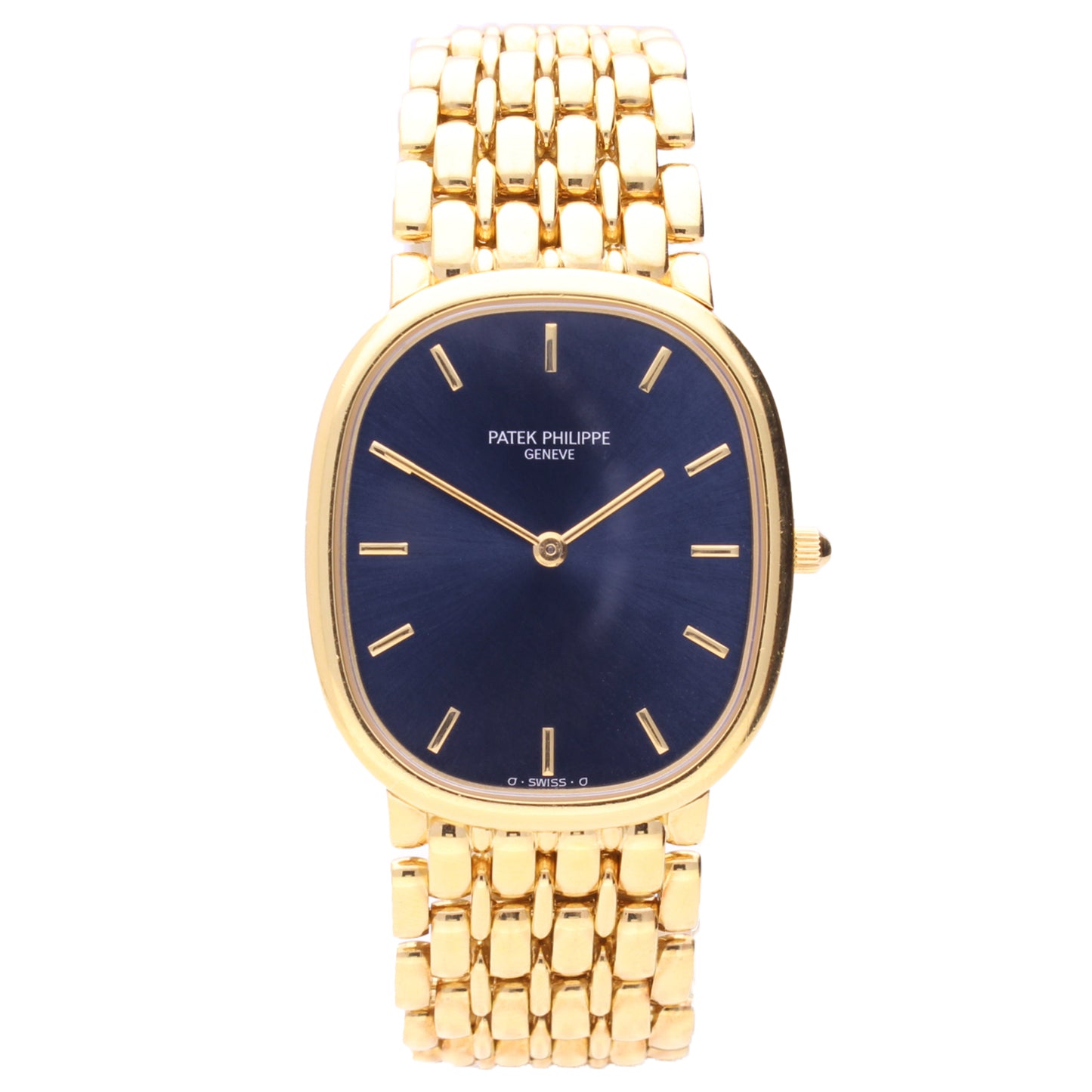 18ct yellow gold Patek Philippe ref. 3738/122 Ellipse automatic bracelet watch. Made 1994
