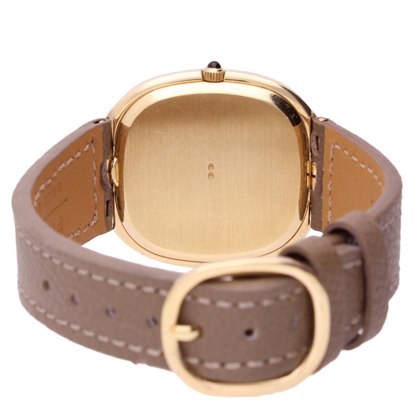 18ct yellow gold Patek Philippe ref. 3634 Ellipse automatic wristwatch with onyx dial and onyx set crown. Made 1973