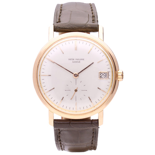 18ct rose gold Patek Philippe ref. 3445 Calatrava automatic wristwatch. Made 1963