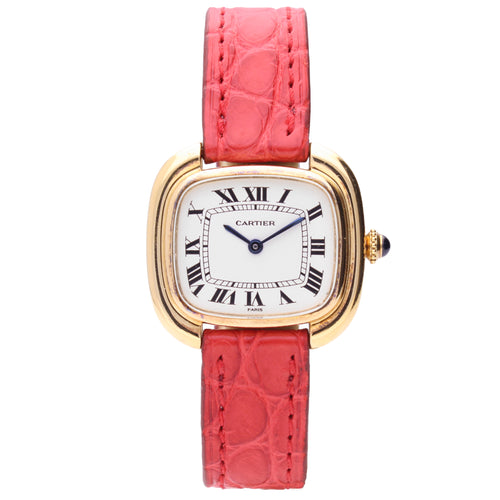 18ct yellow gold Cartier Square wristwatch. Made 1970