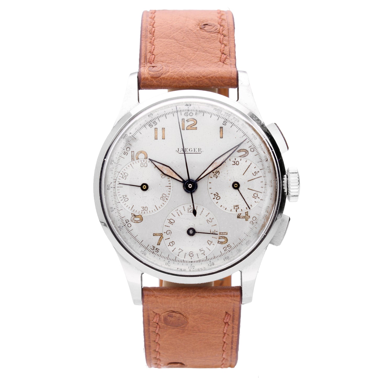 Stainless steel Jaegar chronograph wristwatch.