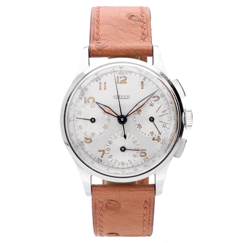 Stainless steel Jaegar chronograph wristwatch.