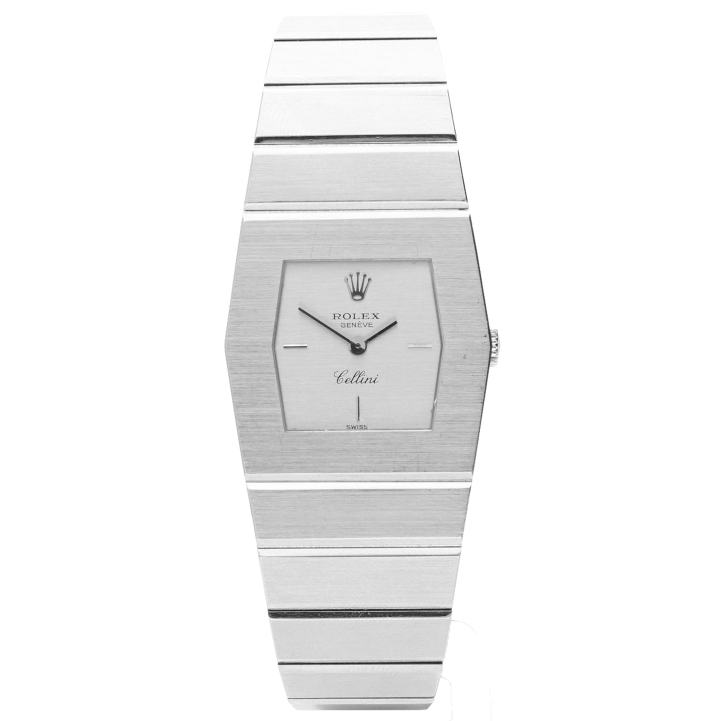 18ct white gold Rolex Queen Midas Cellini wristwatch. Made 1970