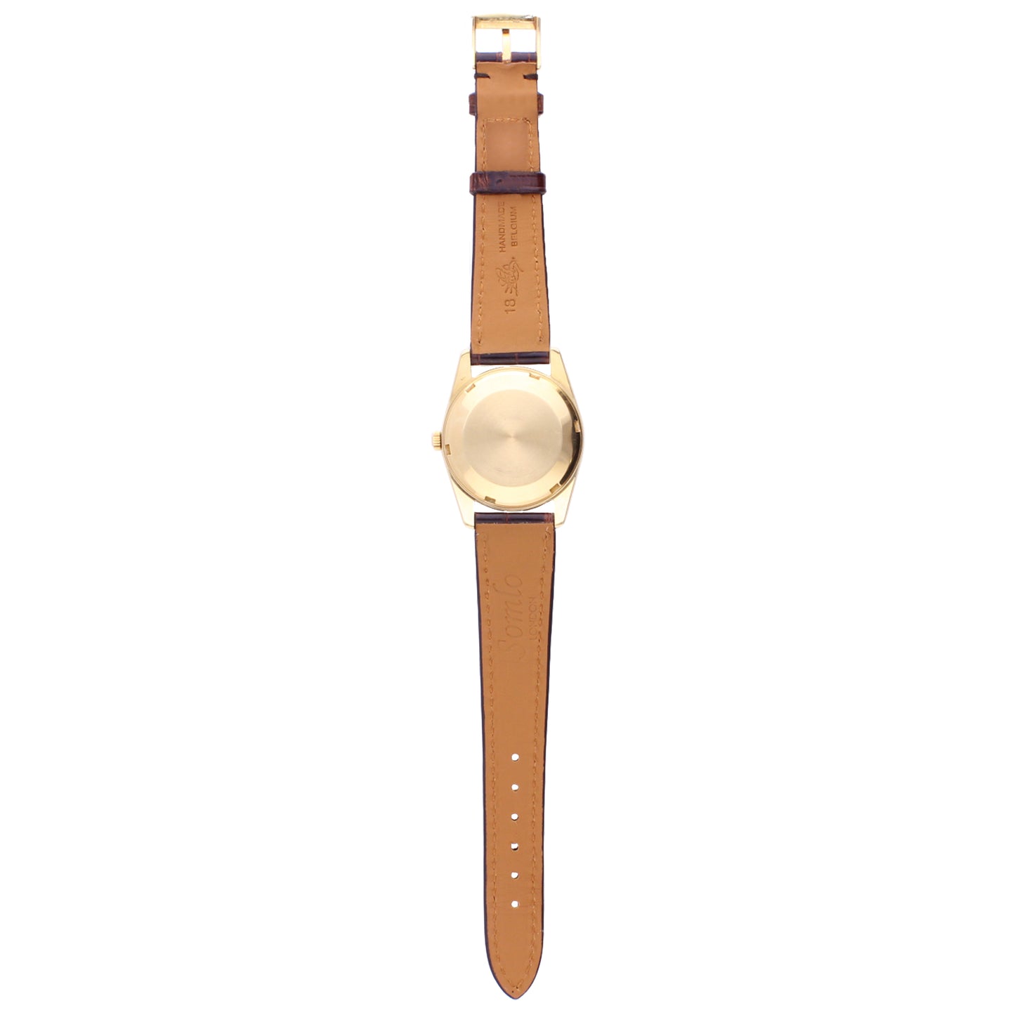 18ct yellow gold Patek Philippe ref. 3558 Calatrava automatic wristwatch, retailed by BEYER. Made 1968