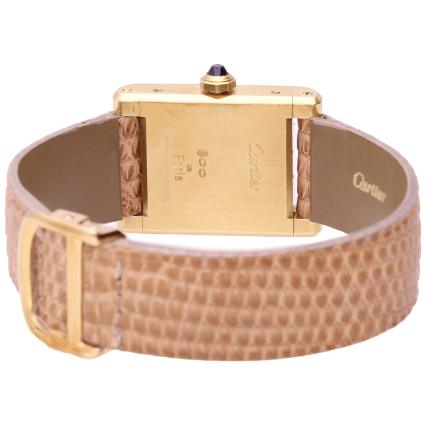 18ct yellow gold Cartier Tank 'Normale' wristwatch. Made 1985