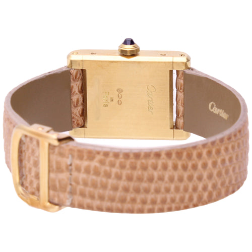 18ct yellow gold Cartier Tank 'Normale' wristwatch. Made 1985