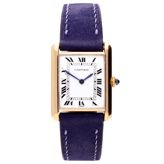 18ct yellow gold Cartier Tank LC wristwatch. Made 1970