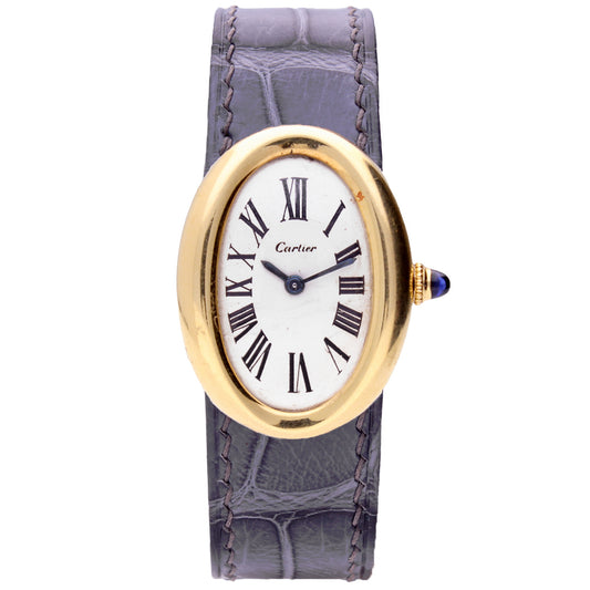 18ct yellow gold Cartier Baignoire wristwatch. Made 1966